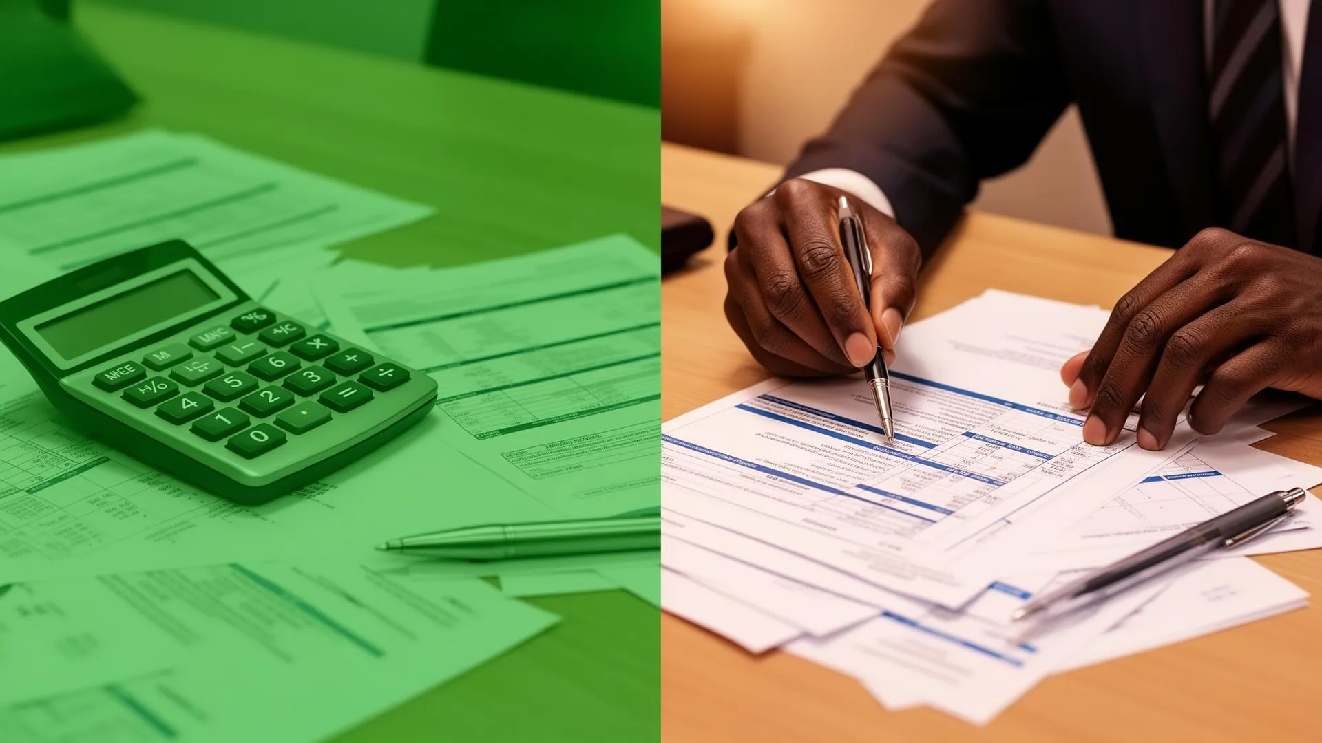 Tax and accounting professionals reviewing financial documents